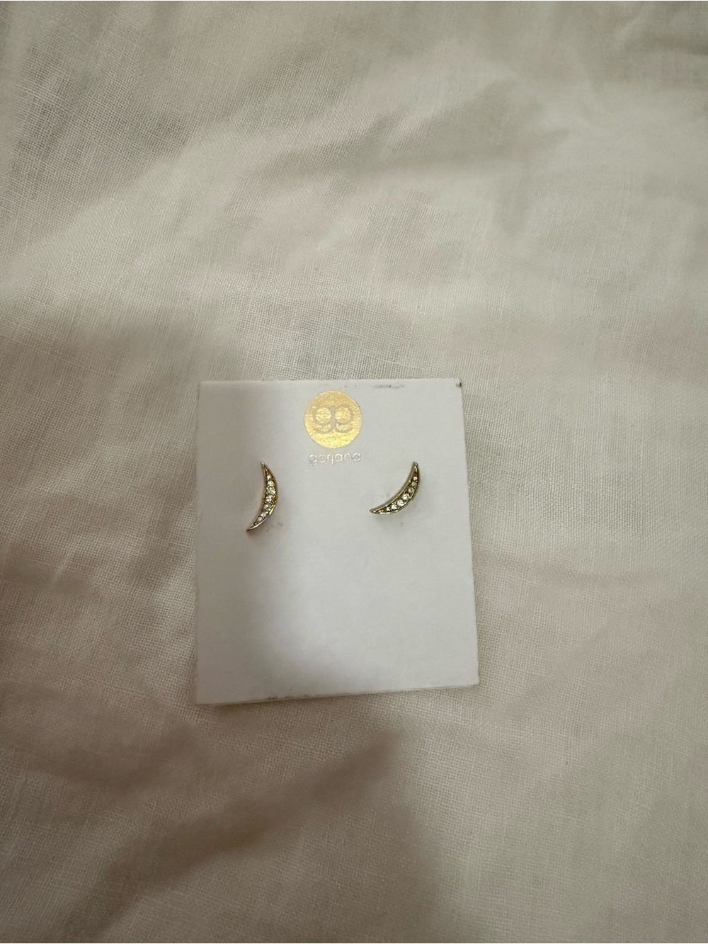 Gorjana Gold Crescent Moon Crystal Studs